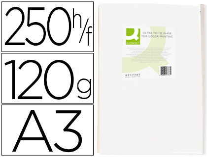 250h papel fotocopiadora Q-Connect Ultra white A3 120g/m²